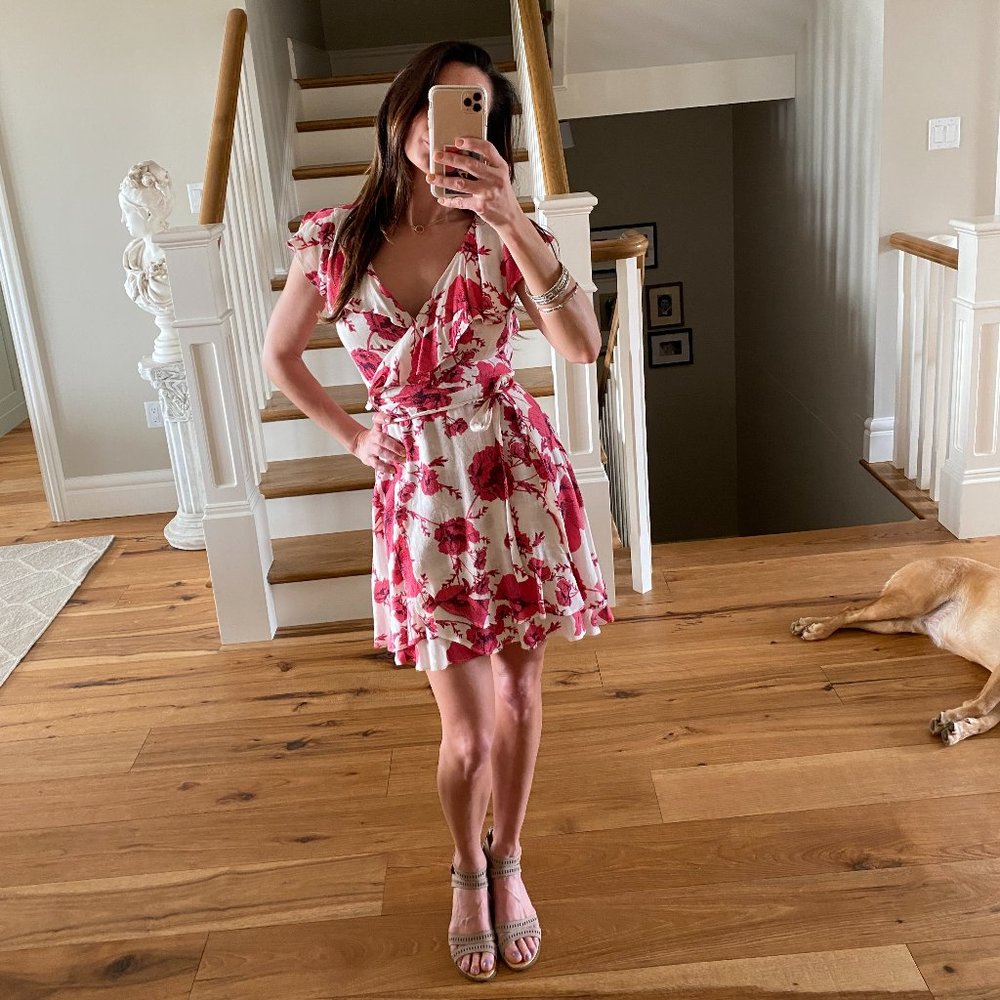 Free People Flowered Wrap Dress